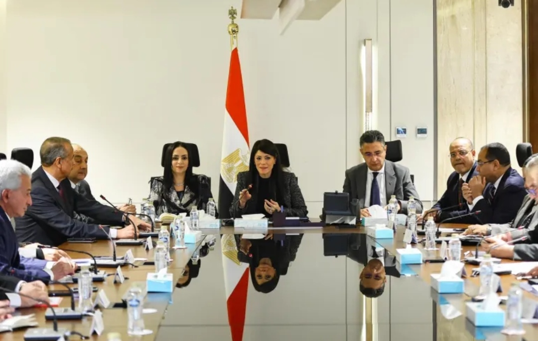 وزيرة التخطيط المصرية رانيا المشاط خلال اجتماع المجلس القومي المصري للأجور