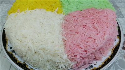 تلوين الأرز لمسة جمالية على الأطباق
