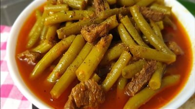 فاصوليا خضراء  طبق نباتي لذيذ وسهل التحضير