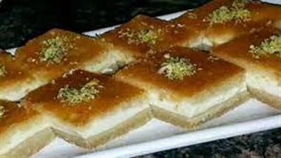  بسبوسة بالقشطة حلوى شرقية شهية 