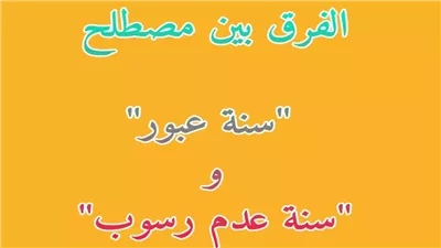 ما معنى سنة عدم رسوب