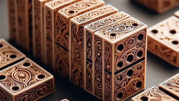 صف من قطع الدومينو